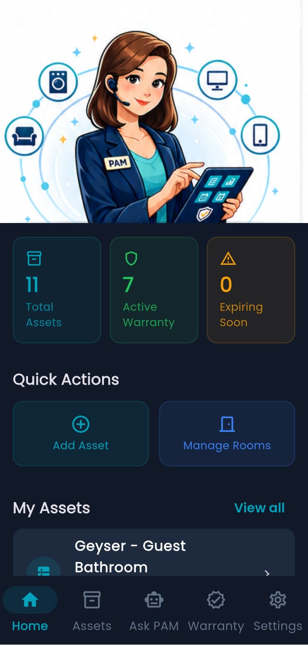 PAM dashboard